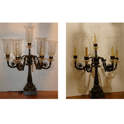 Lot 503 - Pair of Regency Gilt-Bronze Five-Light...