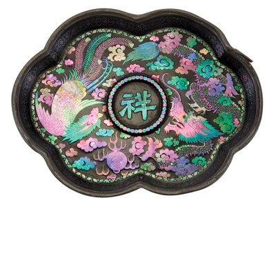 Lot 105 - Two Chinese Mother-of-Pearl Inlaid Black...