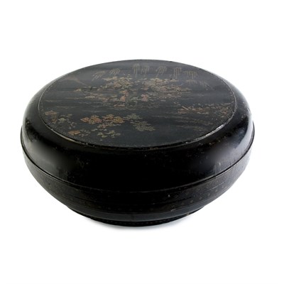 Lot 115 - Chinese Mother-of-Pearl Inlaid Black Lacquer...