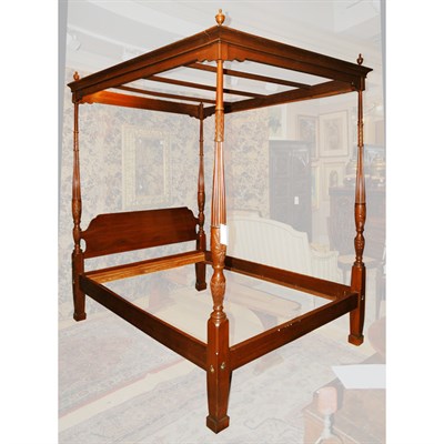 Lot 128 - Federal Style Mahogany Canopy Bed Height 7...