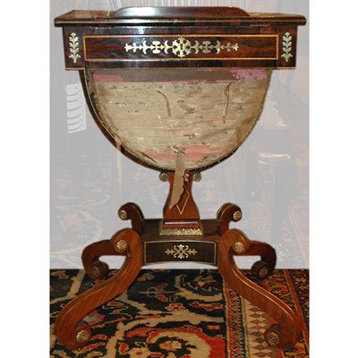 Lot 478 - Regency Brass Inlaid Rosewood Reading Stand...
