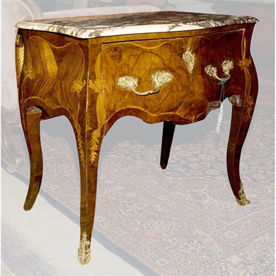 Lot 194 - Continental Rococo Gilt-Bronze Mounted Walnut...