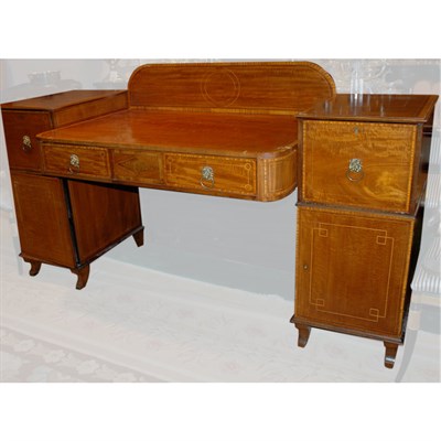 Lot 191 - William IV Inlaid Mahogany Double-Pedestal...