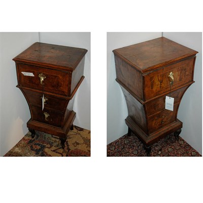 Lot 150 - Pair of Italian Rococo Style Walnut Bedside...