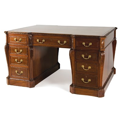 Lot 291 - George III Style Mahogany Pedestal Desk The...
