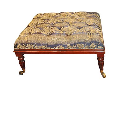 Lot 210 - William IV Tufted Upholstered Mahogany Ottoman...