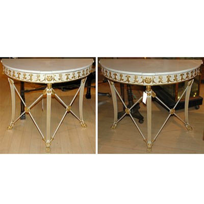 Lot 281 - Pair of George III Style Painted and Parcel...