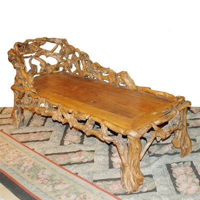 Lot 137 - Root-Form Chaise Longue Length 6 feet 3 inches.