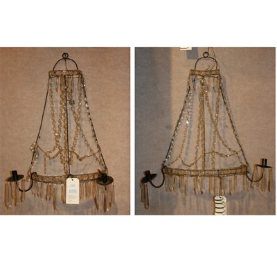 Lot 172 - Pair of Georgian Style Metal and Glass...