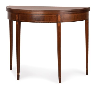 Lot 179 - Federal Inlaid Mahogany Card Table Of demilune...