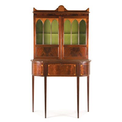 Lot 486 - Federal Style Mahogany Cabinet Height 6 feet 3...