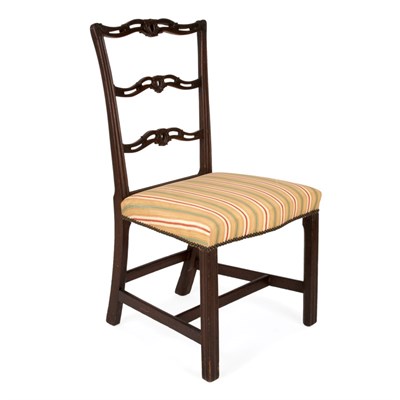 Lot 1223 - Chippendale Mahogany Pierced Slat Back Side...