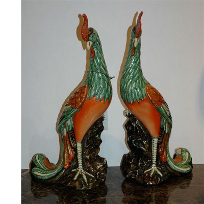 Lot 210 - Pair of Chinese Porcelain Figures of Cockerels...