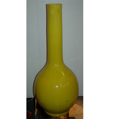 Lot 249 - Chinese Yellow Glazed Porcelain Bottle Vase...