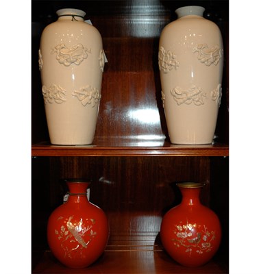 Lot 301 - Pair of Chinese White Glazed Porcelain Vases;...