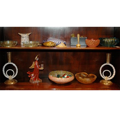 Lot 322 - Group of Murano Glass Table Articles Including...