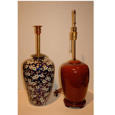 Lot 329 - Two Chinese Porcelain Lamps Height of taller...