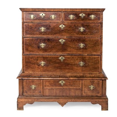 Lot 337 - George I Feather Banded Walnut Chest on Stand...