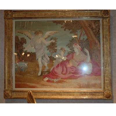 Lot 435 - English Silk and Wool Gilt Framed Allegorical...