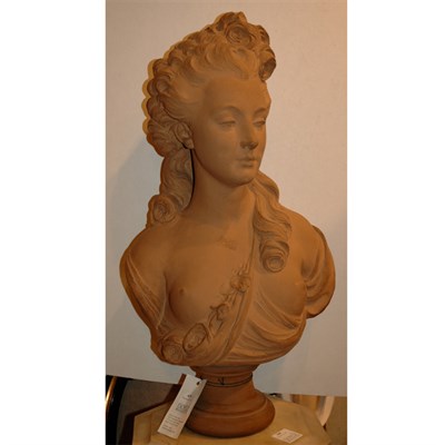Lot 439 - Louis XVI Style Earthenware Bust of a Maiden...