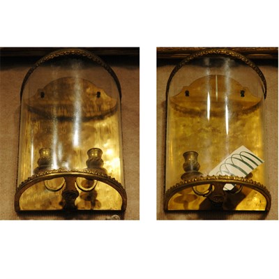Lot 443 - Pair of George III Style Gilt-Brass Two-Light...