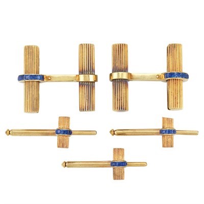 Lot 25 - Gold and Sapphire Dress Set