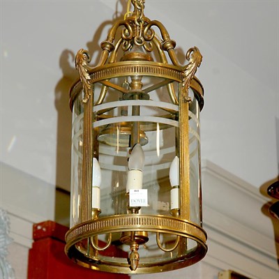Lot 461 - Regency Style Gilt-Brass Hanging Lantern...