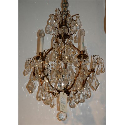 Lot 462 - Louis XV Style Gilt-Metal and Cut Glass...