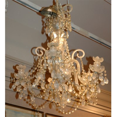 Lot 472 - George III Style Cut Colorless Glass Six-Light...
