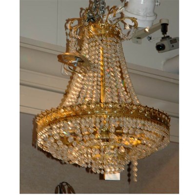 Lot 476 - Louis XVI Style Gilt-Metal and Beaded Glass...