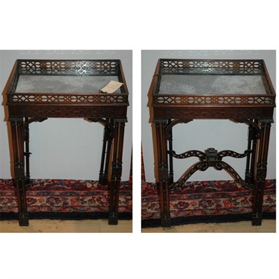 Lot 496 - Pair of George III Style Mahogany Side Tables...