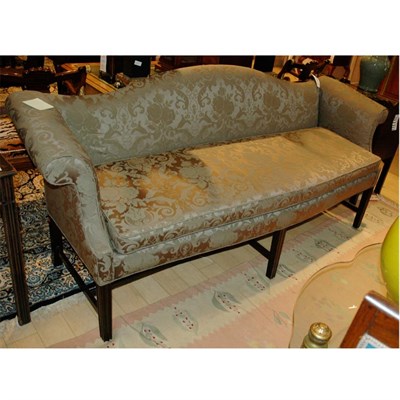 Lot 553 - George III Style Mahogany Camel Back Settee...