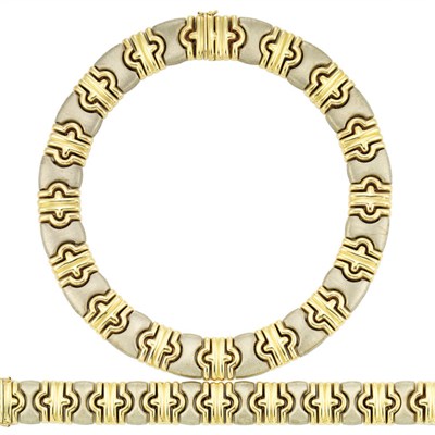 Lot 427 - Two-Color Gold Necklace and Bracelet