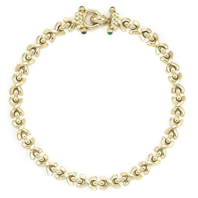 Lot 514 - Gold and Dyed Green Chalcedony Necklace