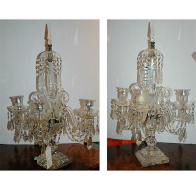 Lot 319 - Pair of George III Style Cut Colorless Glass...