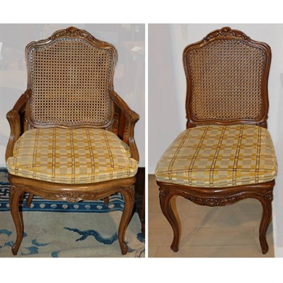 Lot 192 - Set of Ten Louis XV Style Walnut Dining Chairs...