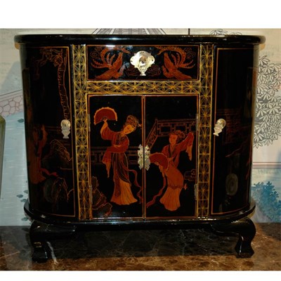 Lot 209A - Chinoiserie Decorated and Lacquered Diminutive...