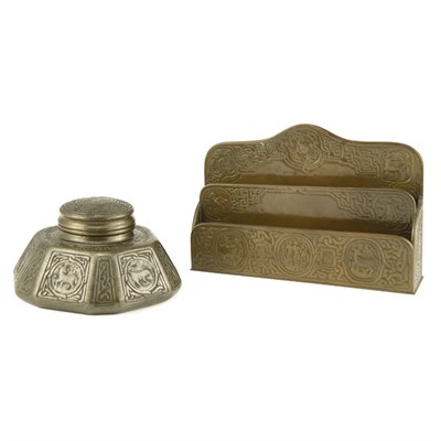 Lot 323 - Two Tiffany Studios Bronze Desk Articles In...