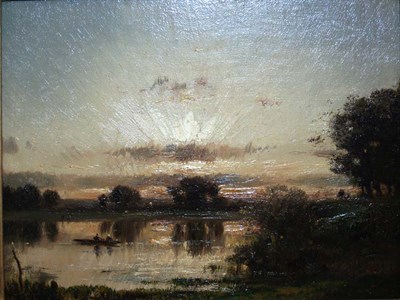 Lot 47 - French School 19th Century Sunrise Oil on...