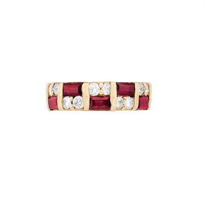Lot 52 - Gold, Ruby and Diamond Band Ring