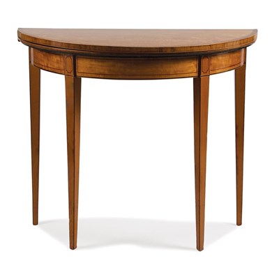 Lot 408 - George III Ebony and Rosewood Banded Satinwood...