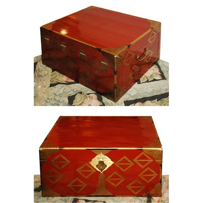 Lot 179 - Pair of Chinese Style Gilt Decorated Red...