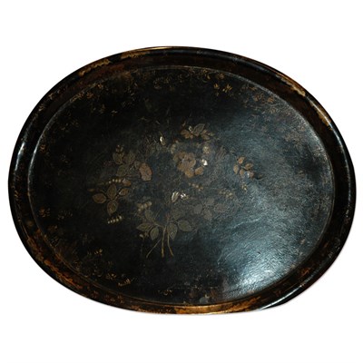 Lot 394 - Victorian Floral Decorated Papier Mache Tray...