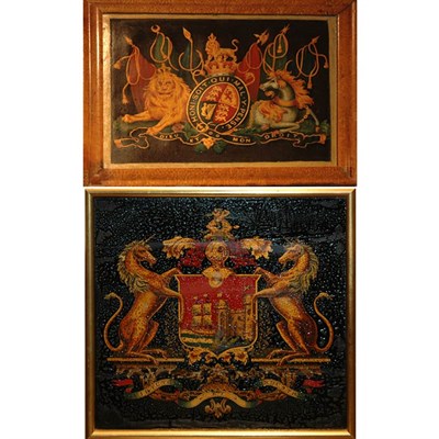 Lot 450 - Pair of Painted Armorial Crests