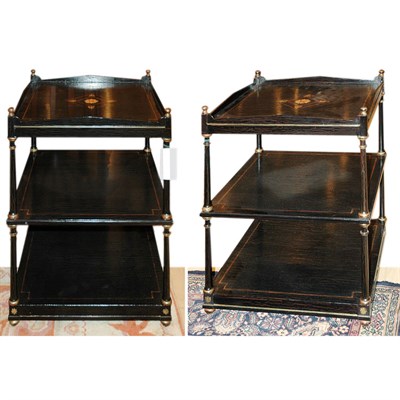 Lot 272 - Pair of Regency Style Three-Tier Side Tables...