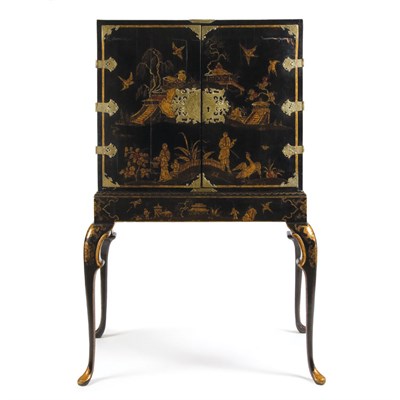 Lot 382 - Chinese Export Gilt-Brass Mounted Black...
