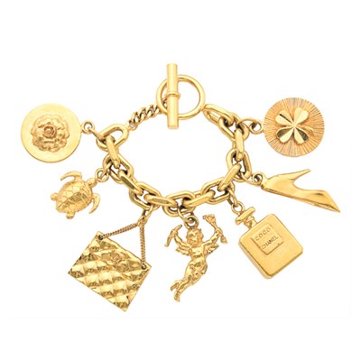 Lot 462 - Chanel Icons Charm Bracelet Mid 1980s Gold...