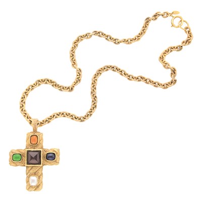 Lot 497 - Chanel Chain and Cross Pendant Textured...
