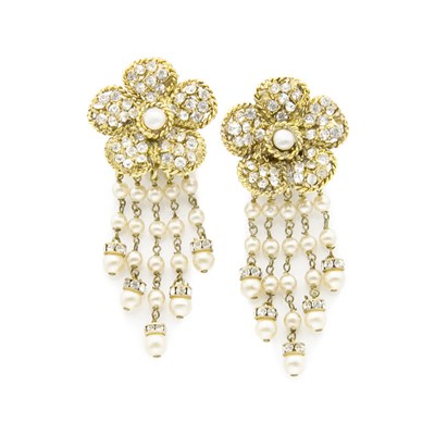 Lot 472 - Chanel Dangling Earrings Early 1980s Gold-tone...