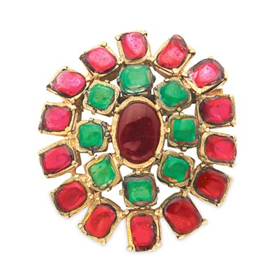 Lot 466 - Gripoix for Chanel Brooch 1980s Gold plated...